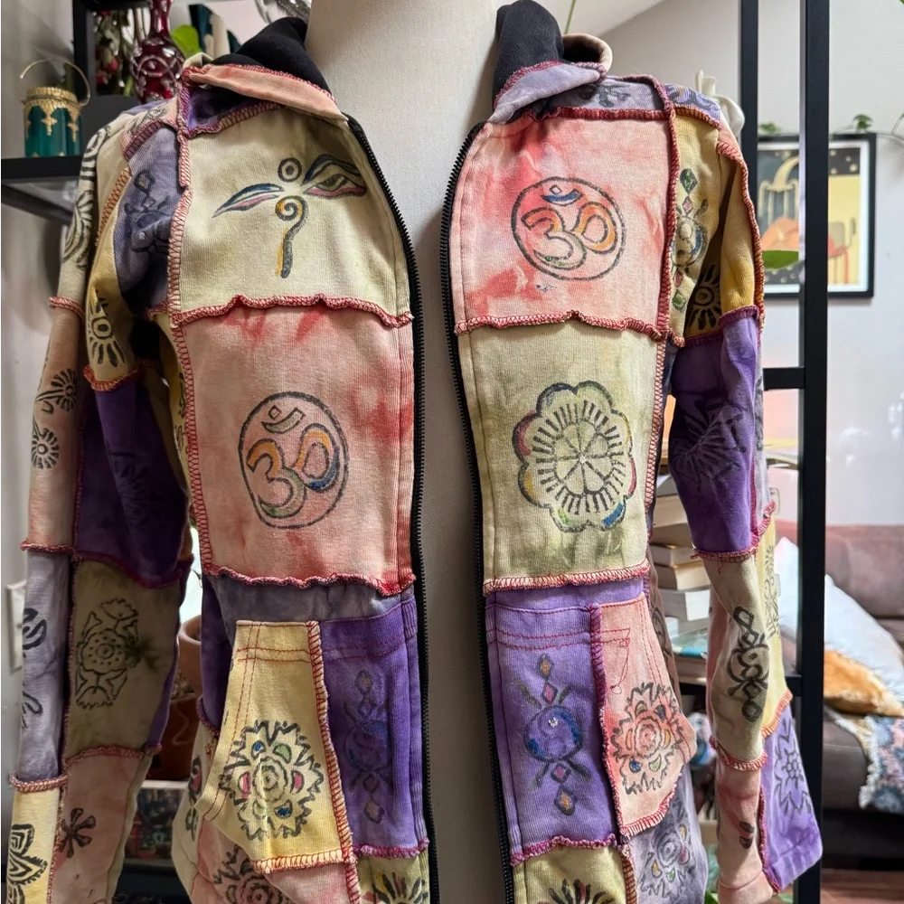 Multi-colored Patchwork Zip-Up Jacket - Picture 3 of 9